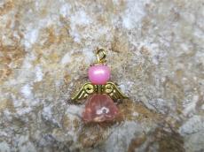 lótuszvirág szoknyás arany színű angyalka barackrózsaszín